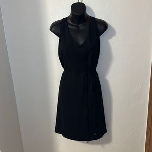 Methapor black strappy back dress w/ belt L